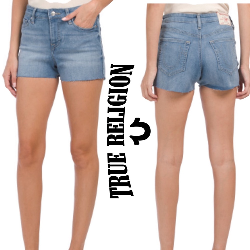 NWT - $129 TRUE RELIGION - Maisie High Rise Vintage Denim Shorts - Size 29